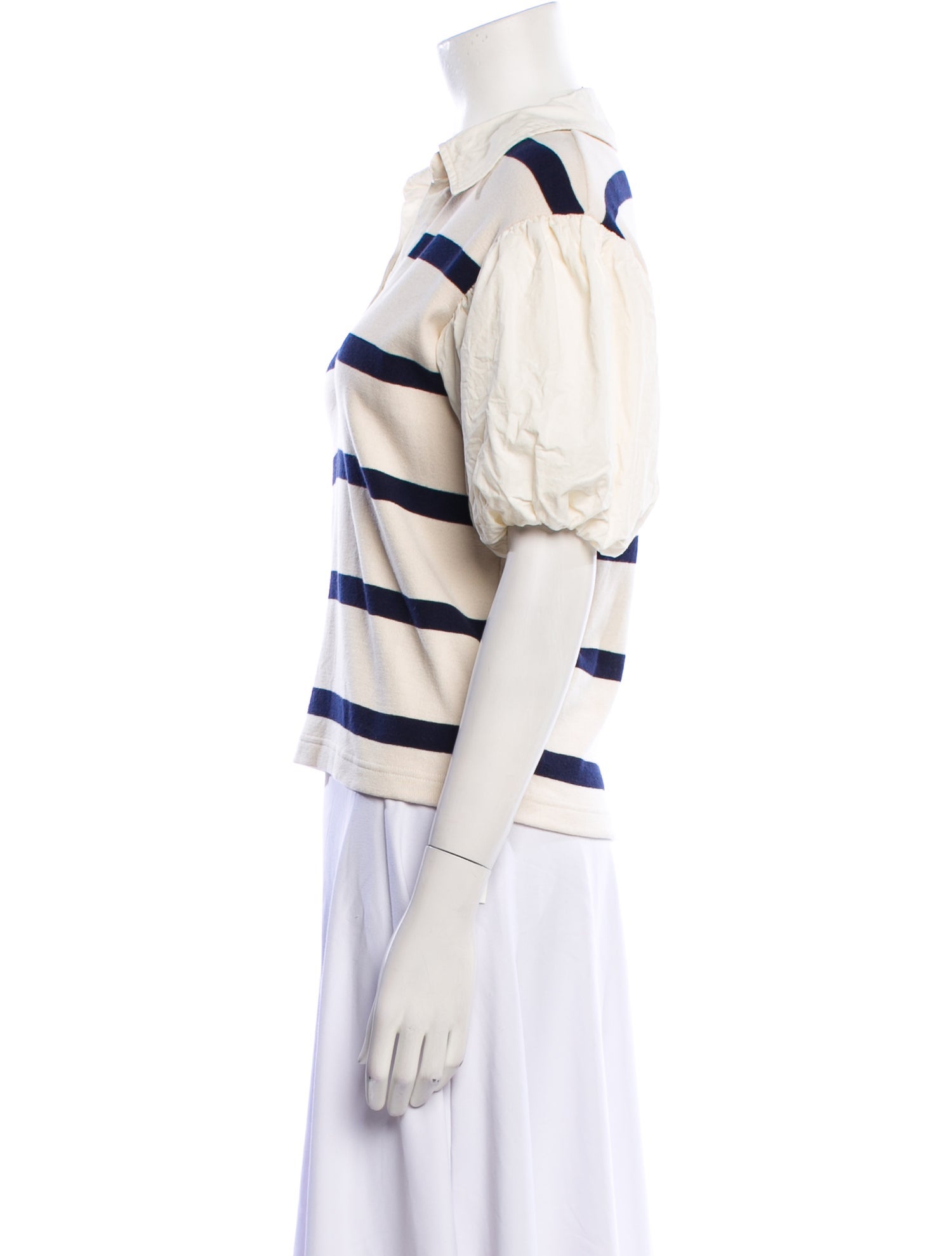 Tanya Taylor Striped V-Neck Polo