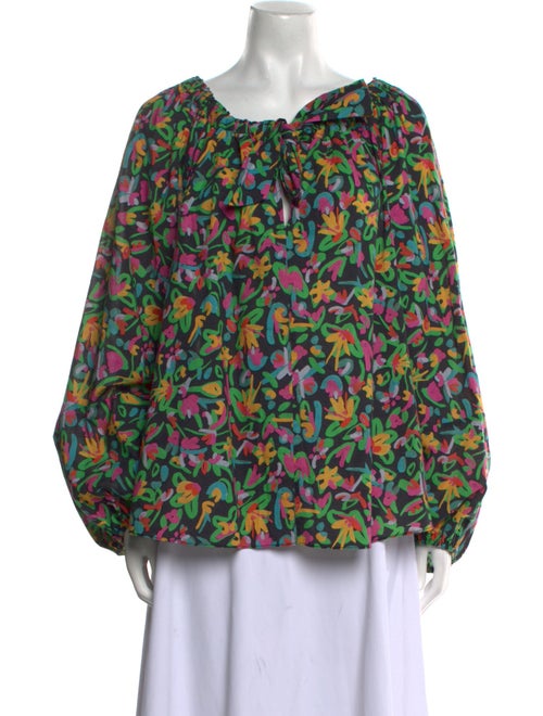 Tanya Taylor Printed Square Neckline Blouse