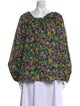 Tanya Taylor Printed Square Neckline Blouse