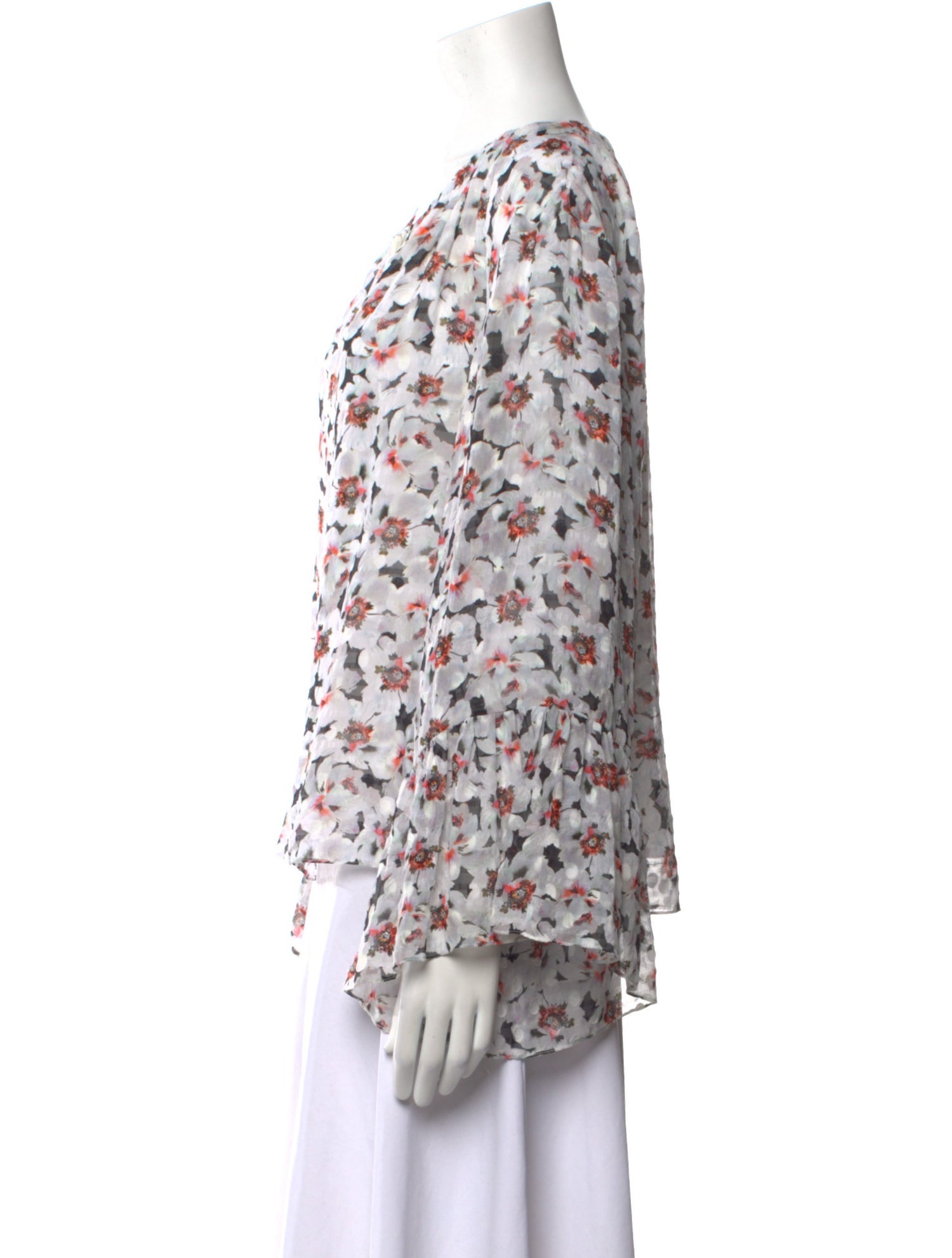 Tanya Taylor Silk Floral Print Blouse