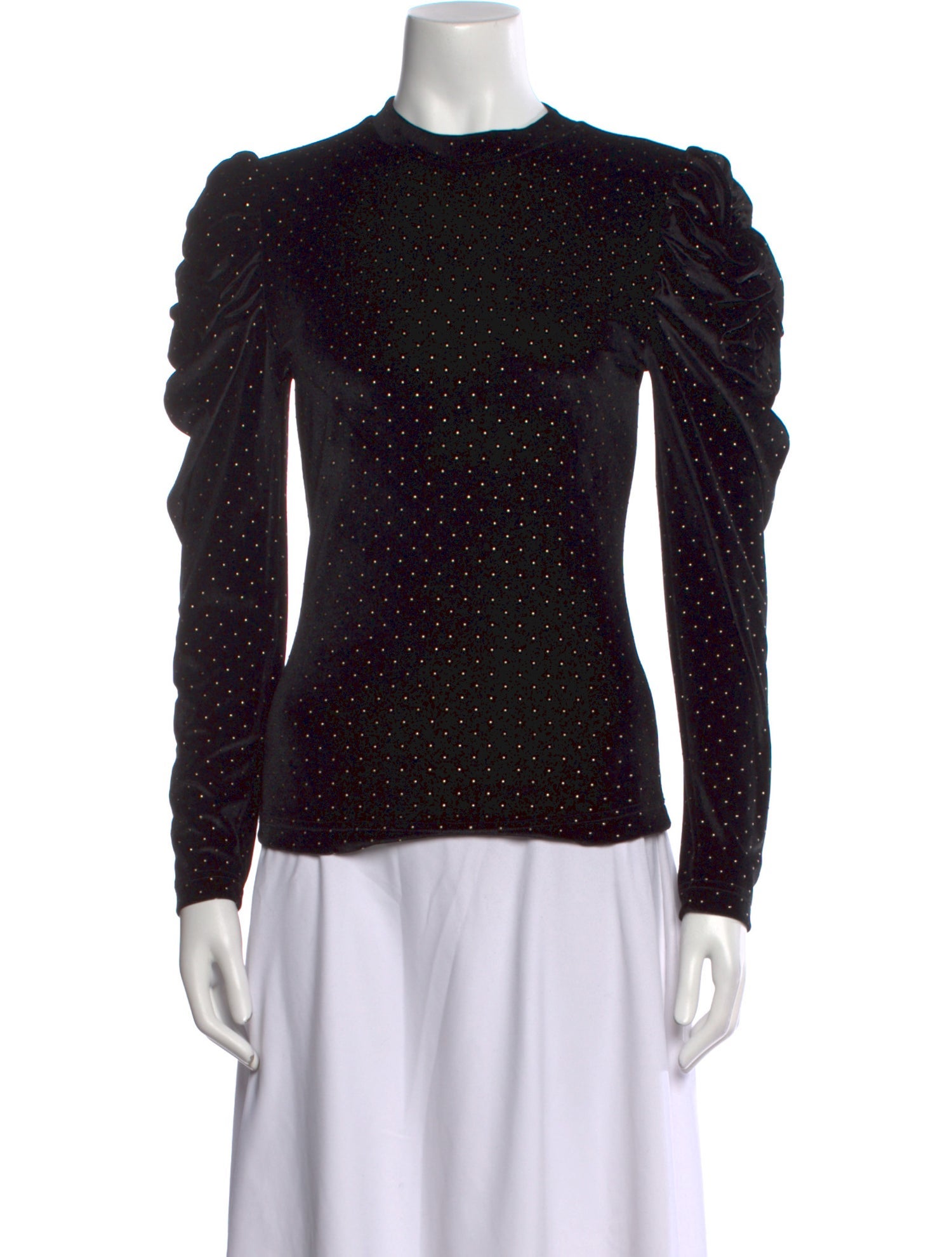 Tanya Taylor Polka Dot Print Mock Neck Sweatshirt