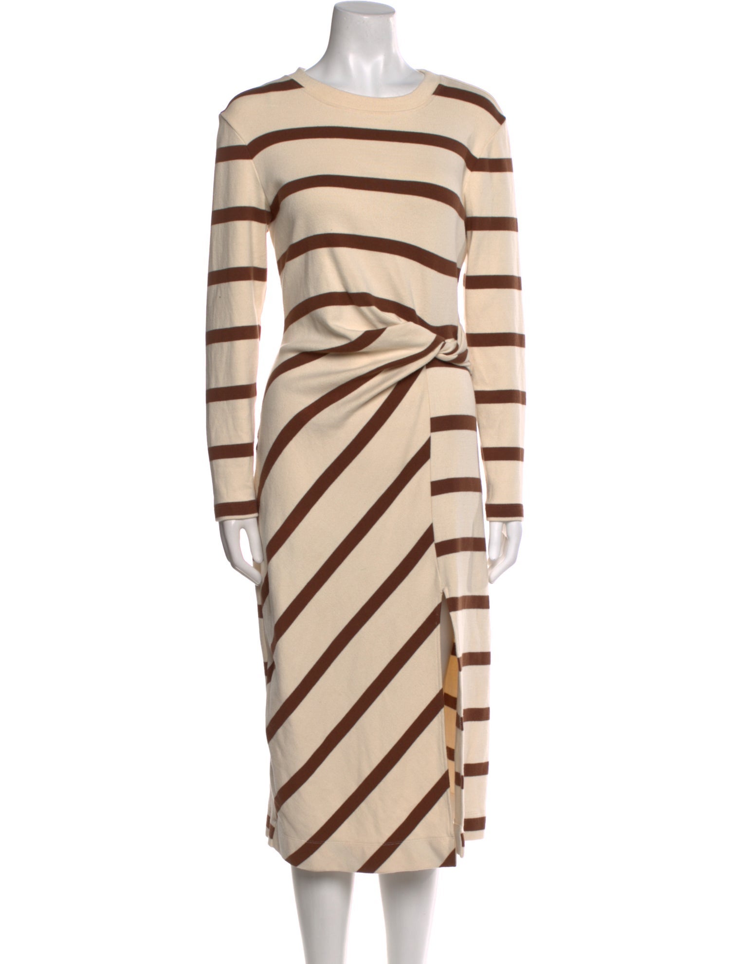 Tanya Taylor Striped Midi Length Dress