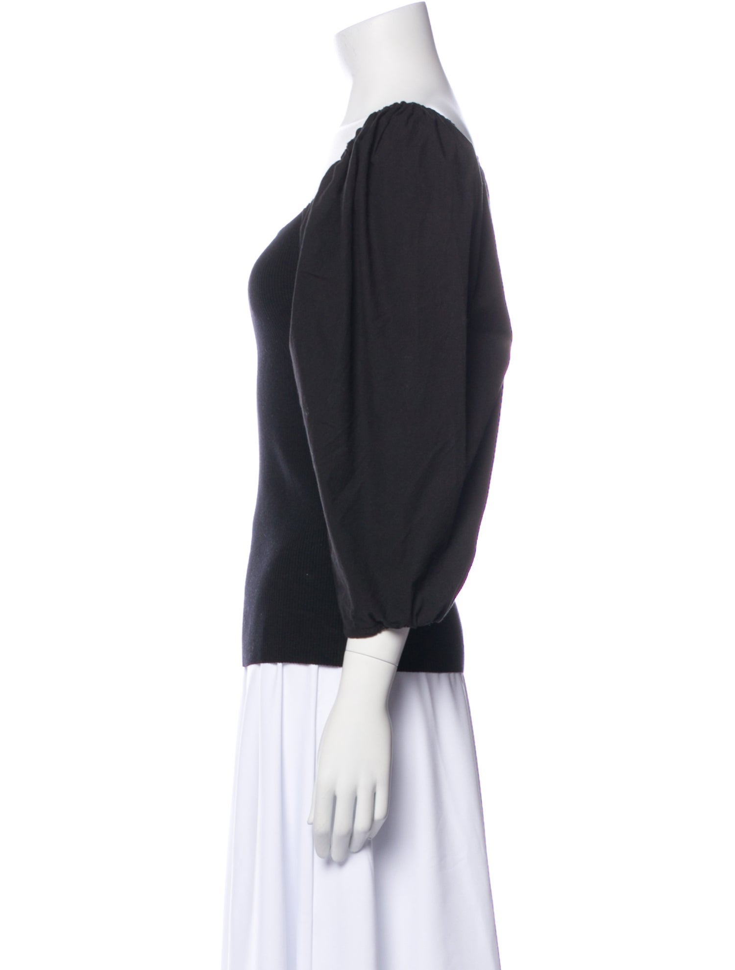 Tanya Taylor Square Neckline Three-Quarter Sleeve Top