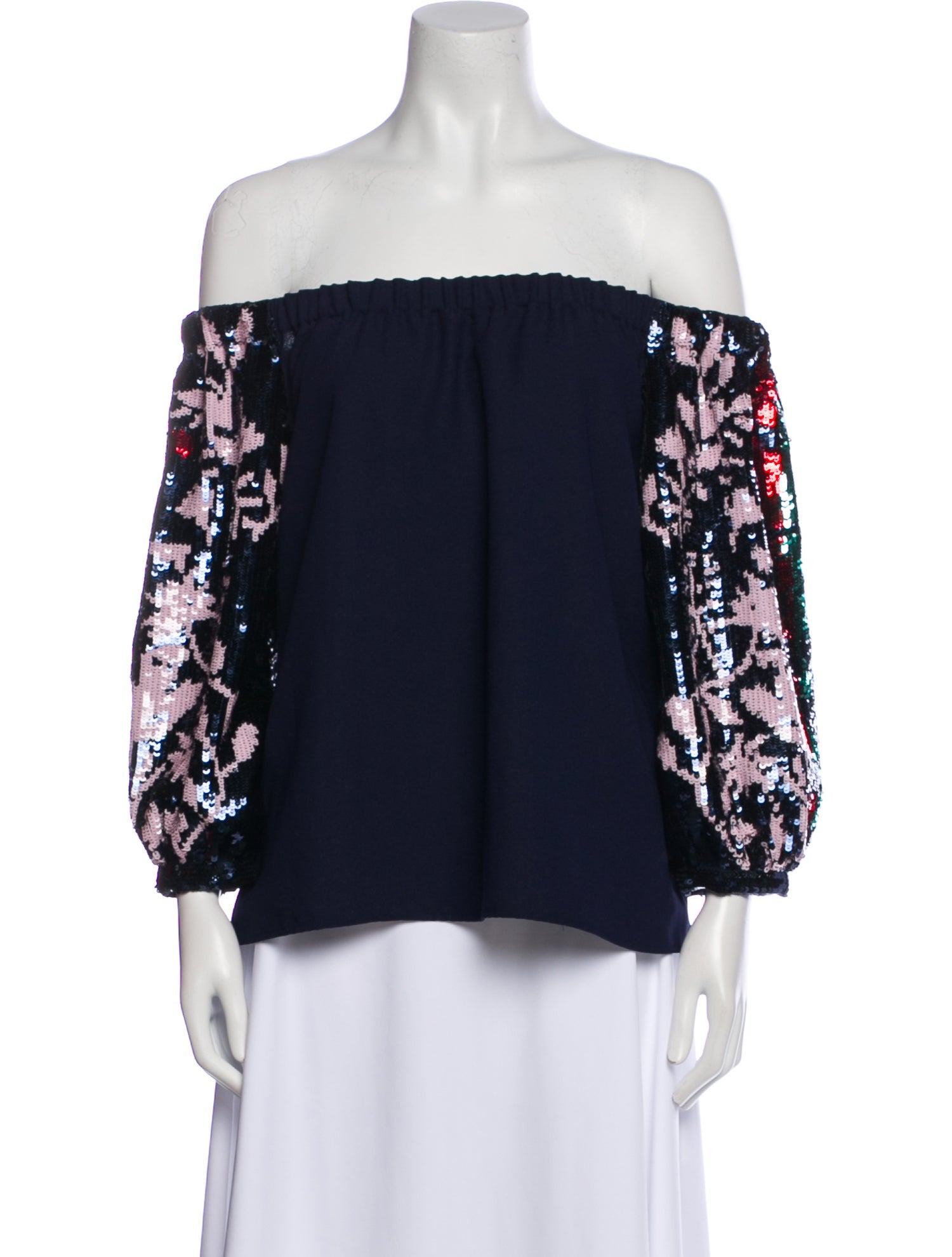 Tanya Taylor Floral Print Off-The-Shoulder Blouse