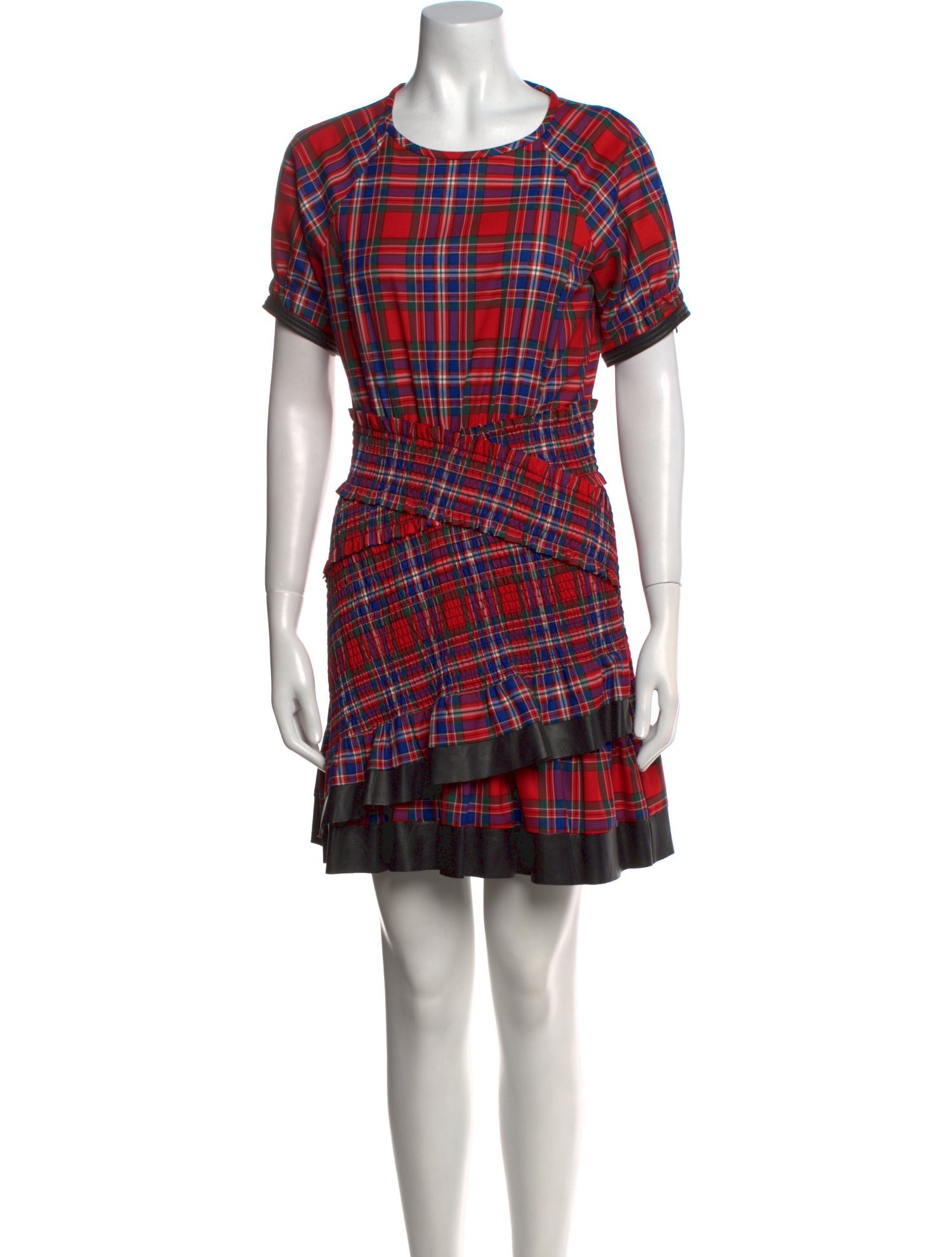 Tanya Taylor Plaid Print Knee-Length Dress