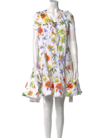 Tanya Taylor Floral Print Knee-Length Dress