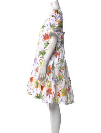 Tanya Taylor Floral Print Knee-Length Dress