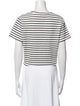 Tanya Taylor Striped Crew Neck Crop Top