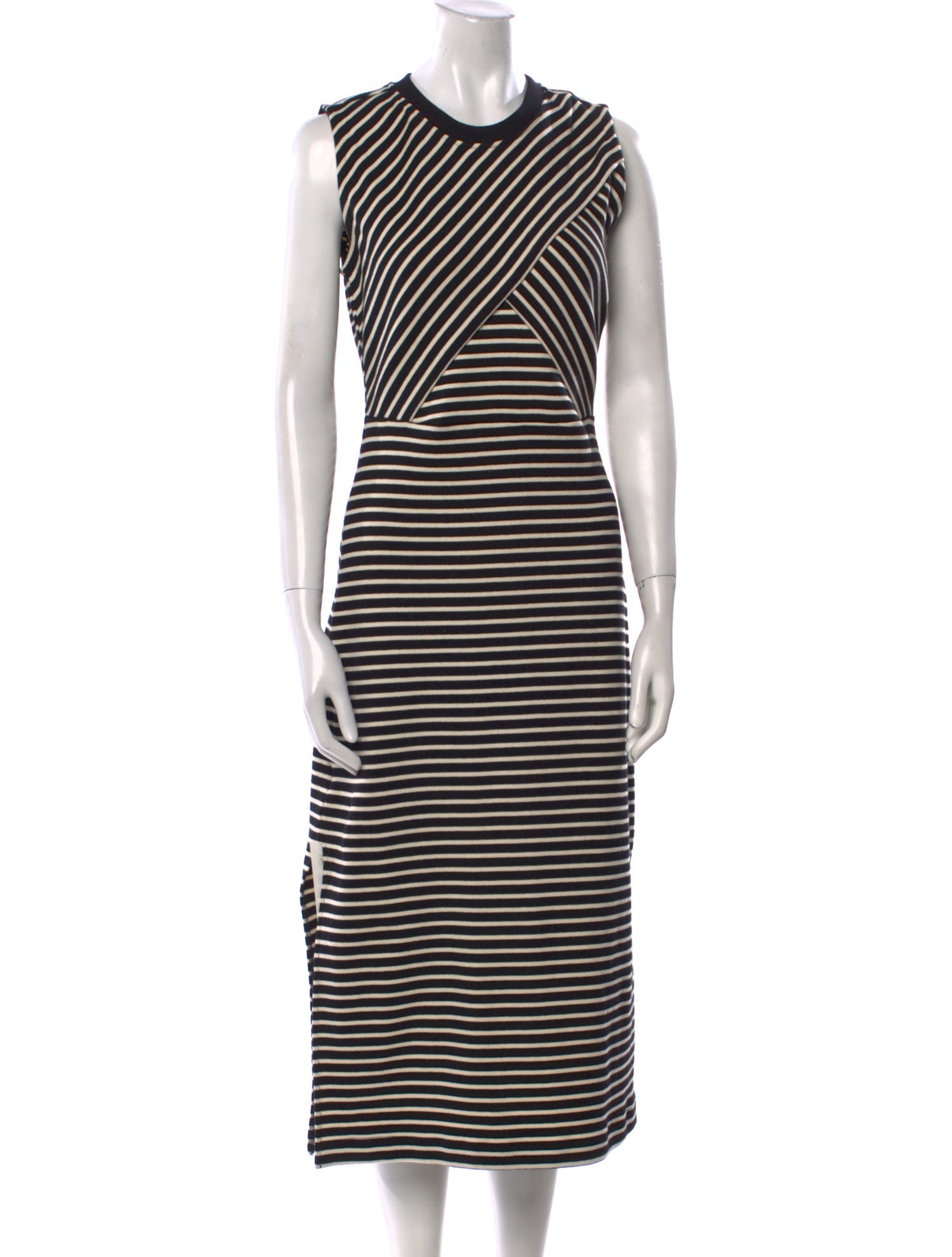 Tanya Taylor Striped Midi Length Dress