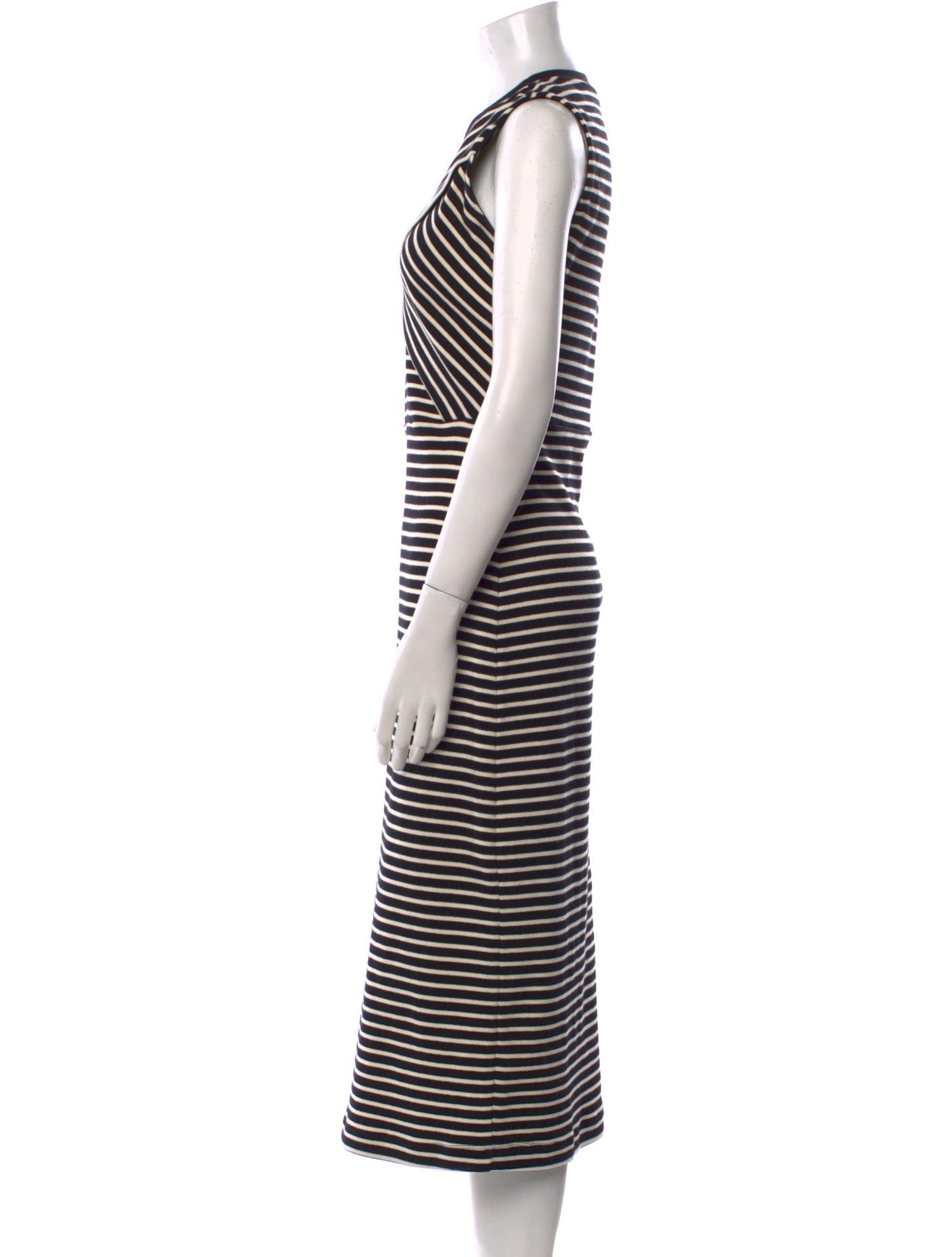 Tanya Taylor Striped Midi Length Dress