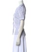 Tanya Taylor Striped V-Neck Button-Up Top