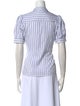 Tanya Taylor Striped V-Neck Button-Up Top