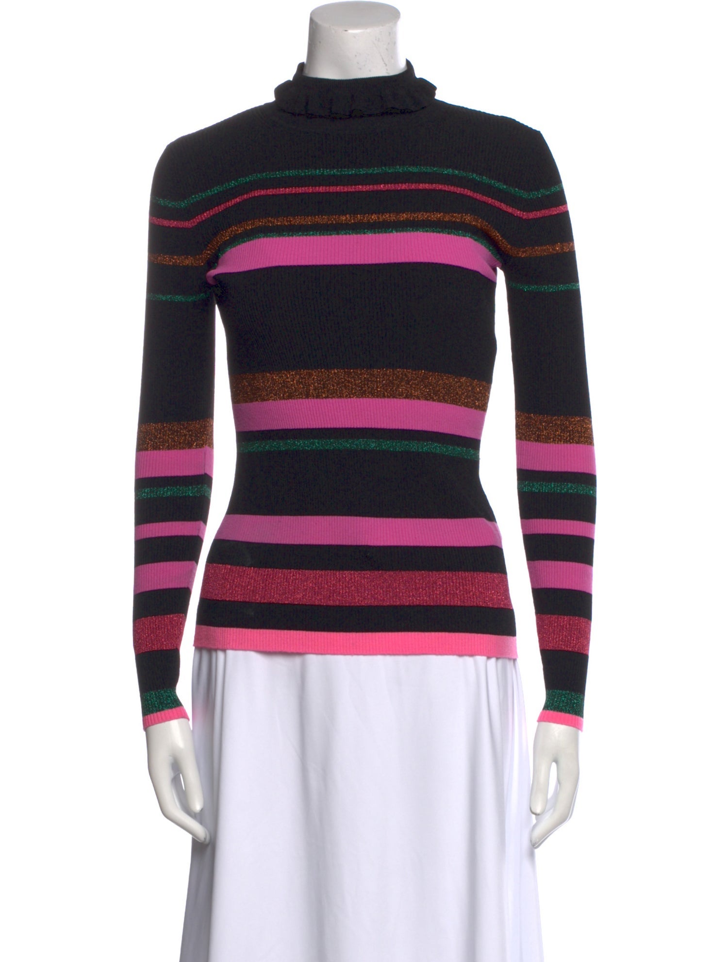 Tanya Taylor Striped Turtleneck Sweater