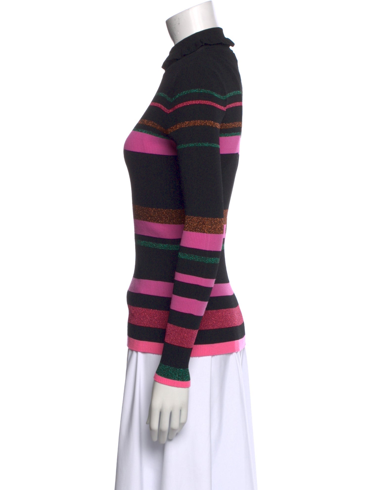 Tanya Taylor Striped Turtleneck Sweater
