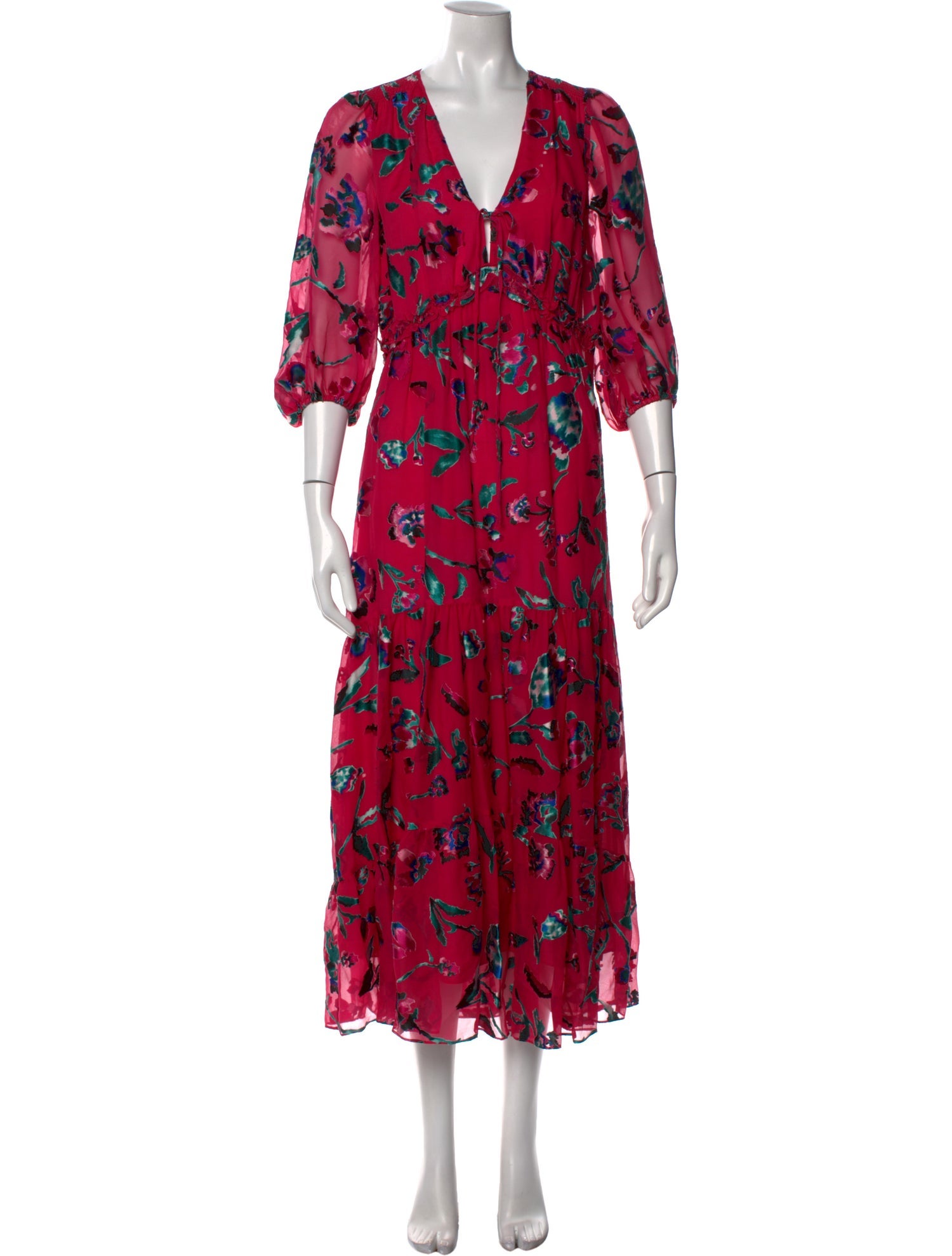 Tanya Taylor Floral Print Long Dress