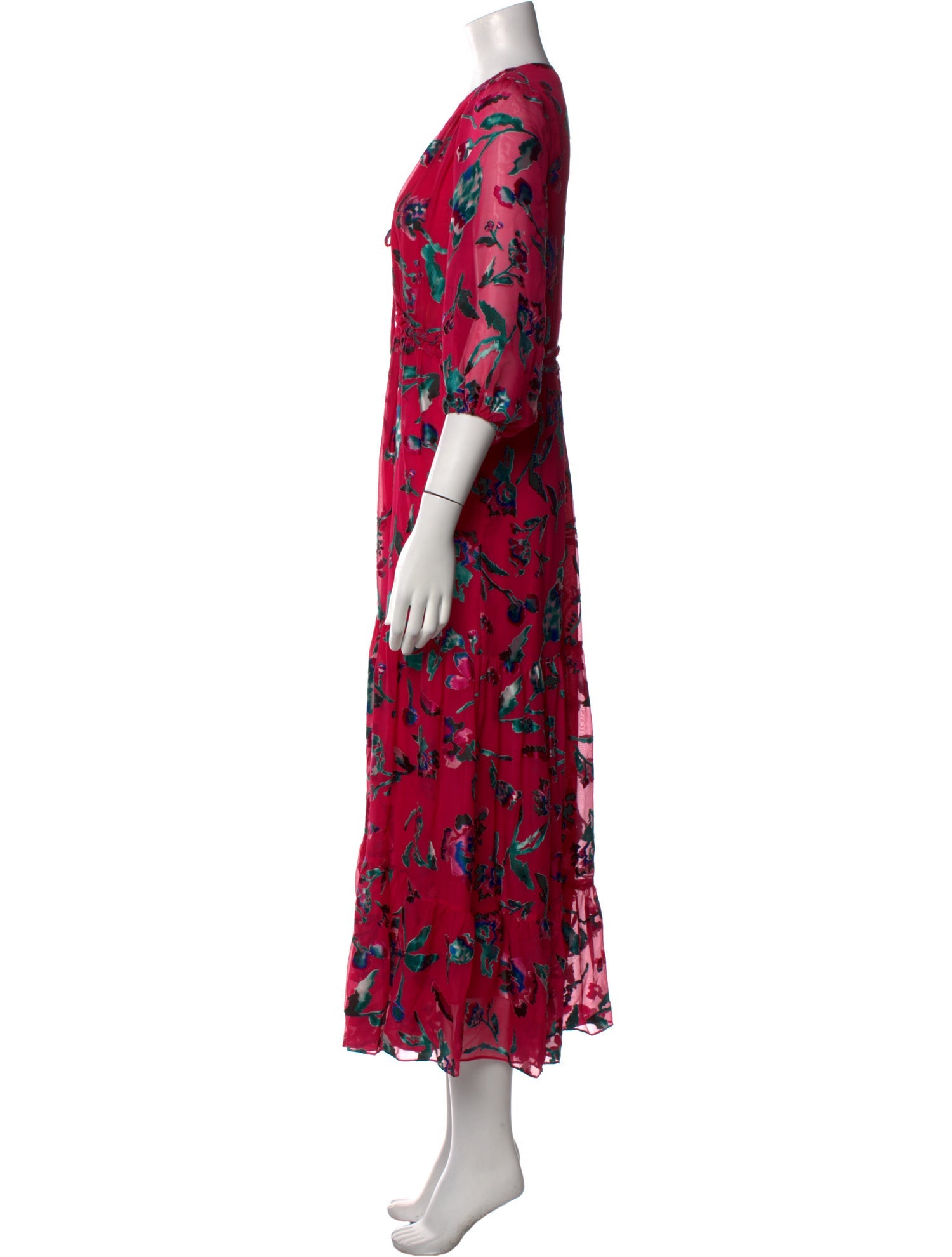 Tanya Taylor Floral Print Long Dress
