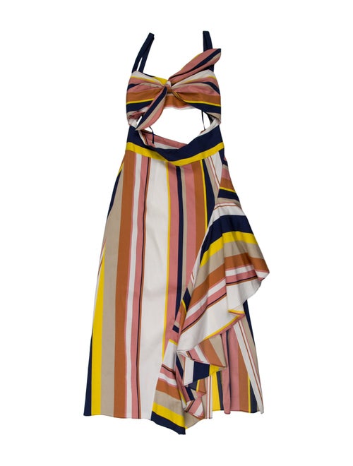 Tanya Taylor Striped Midi Length Dress