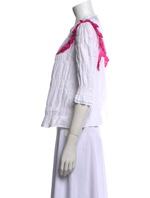 Tanya Taylor Striped Crew Neck Crop Top