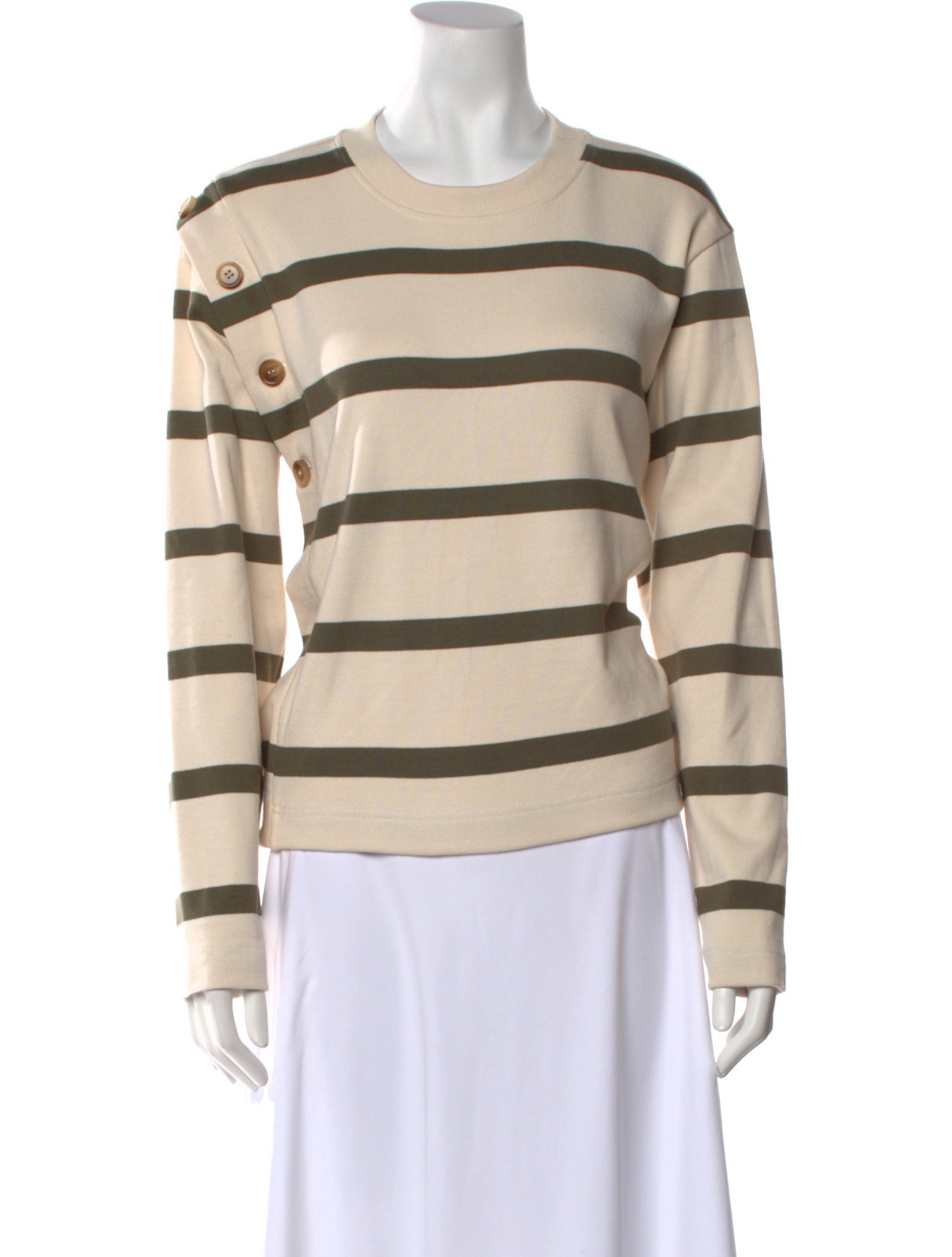 Tanya Taylor Striped Crew Neck Sweatshirt