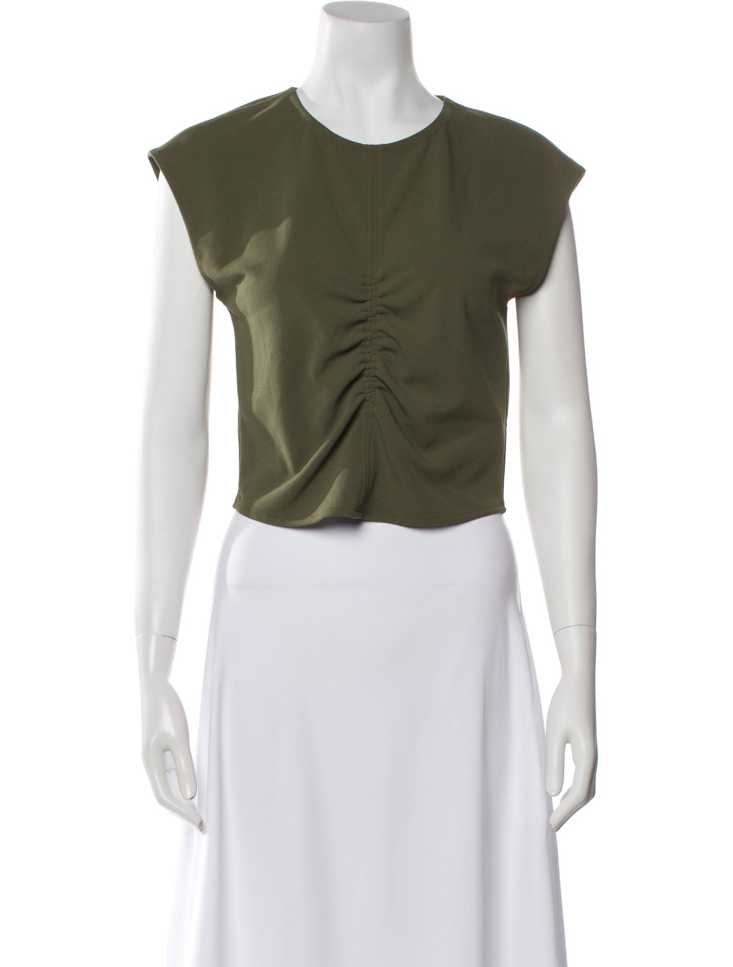 Tanya Taylor Scoop Neck Short Sleeve Crop Top