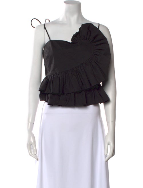 Tanya Taylor One-Shoulder Sleeveless Crop Top