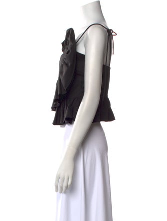 Tanya Taylor One-Shoulder Sleeveless Crop Top