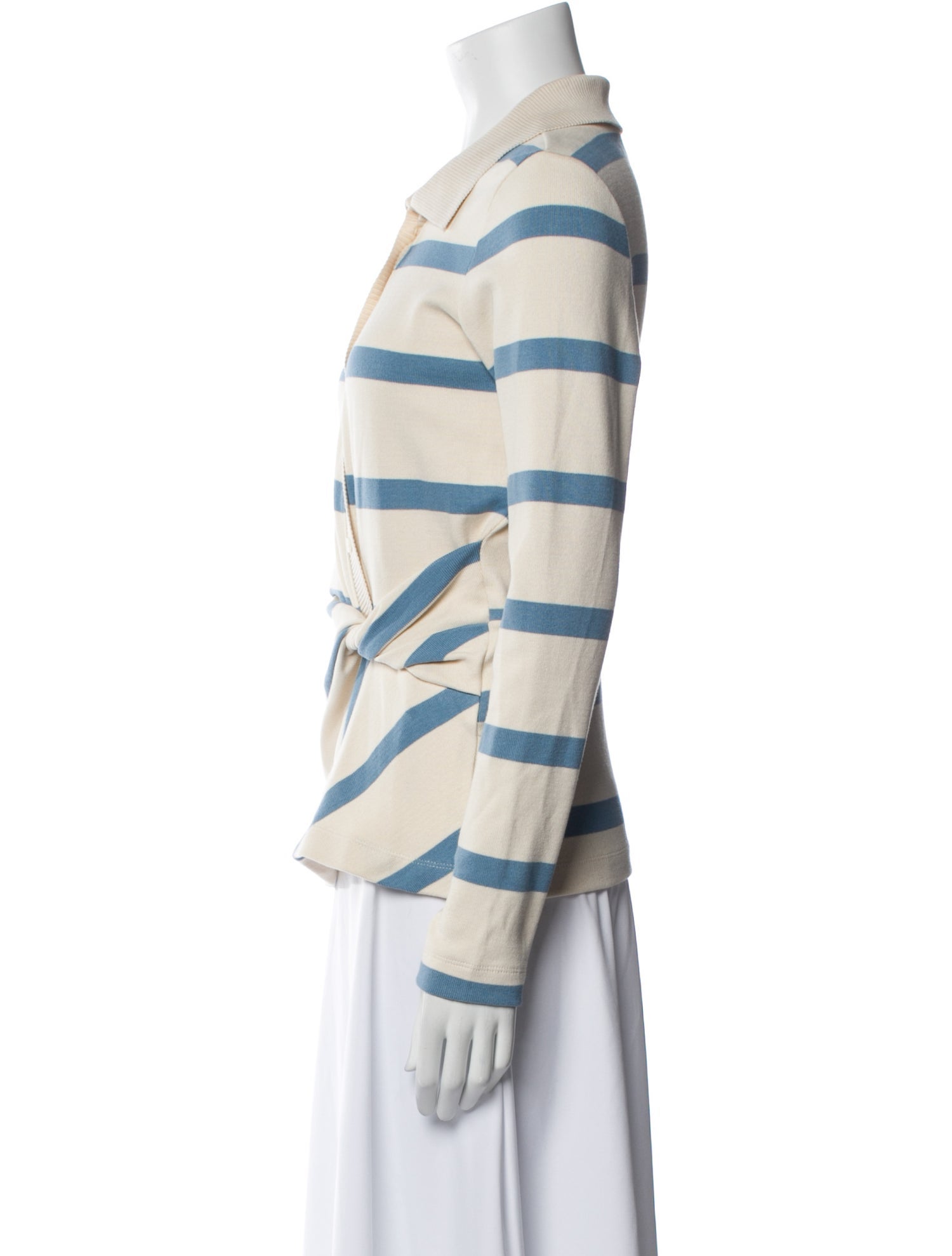 Tanya Taylor Striped Long Sleeve Button-Up Top w/ Tags