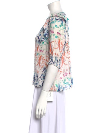 Tanya Taylor Silk Floral Print Blouse