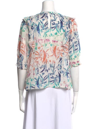 Tanya Taylor Silk Floral Print Blouse