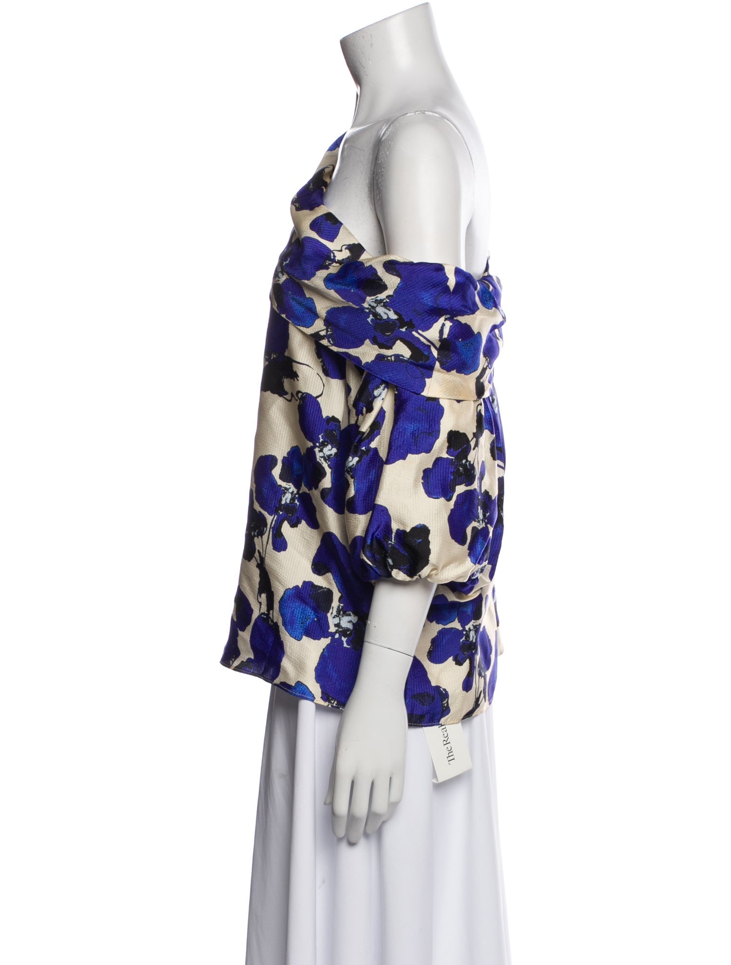 Tanya Taylor Floral Print One-Shoulder Blouse w/ Tags