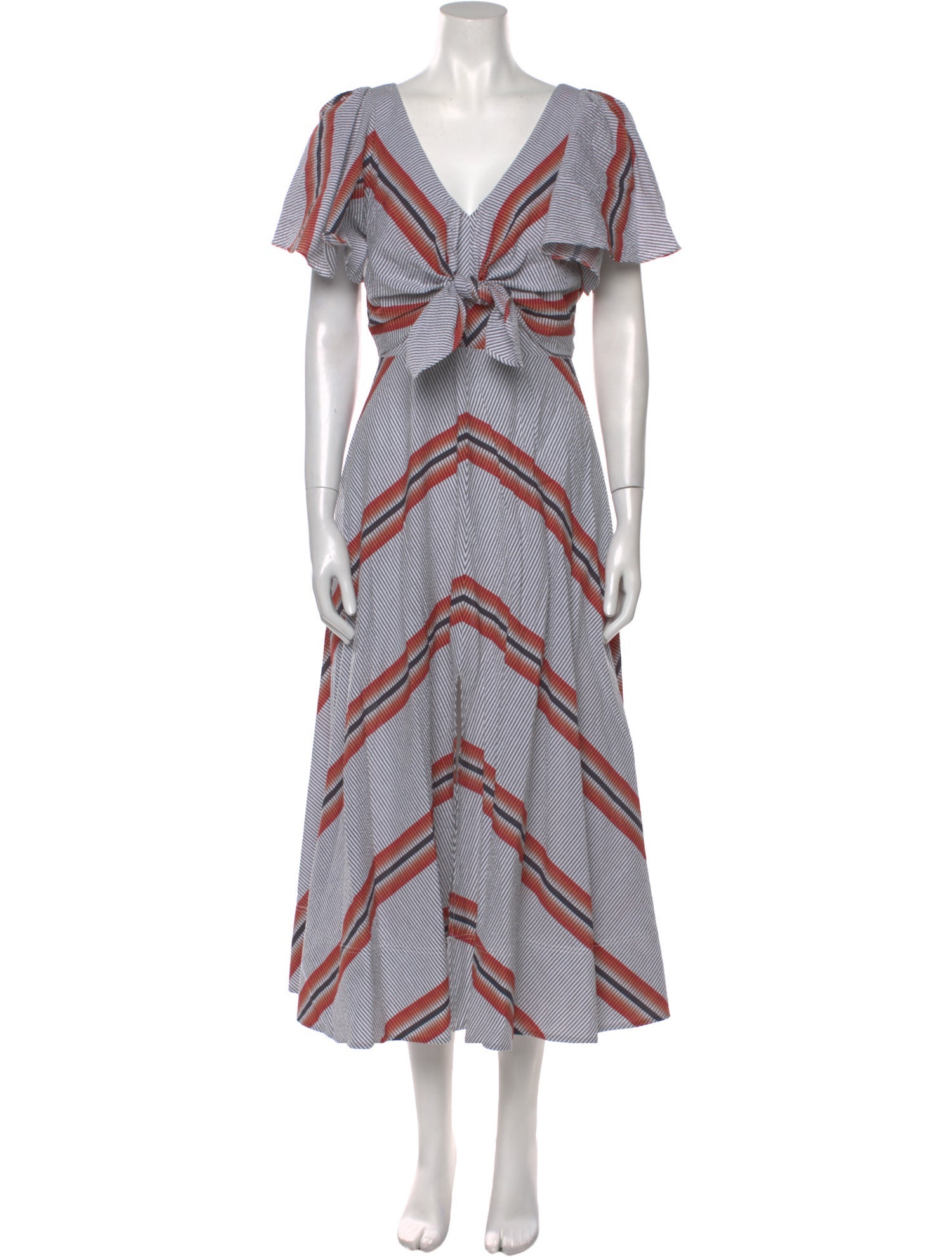 Tanya Taylor Striped Long Dress