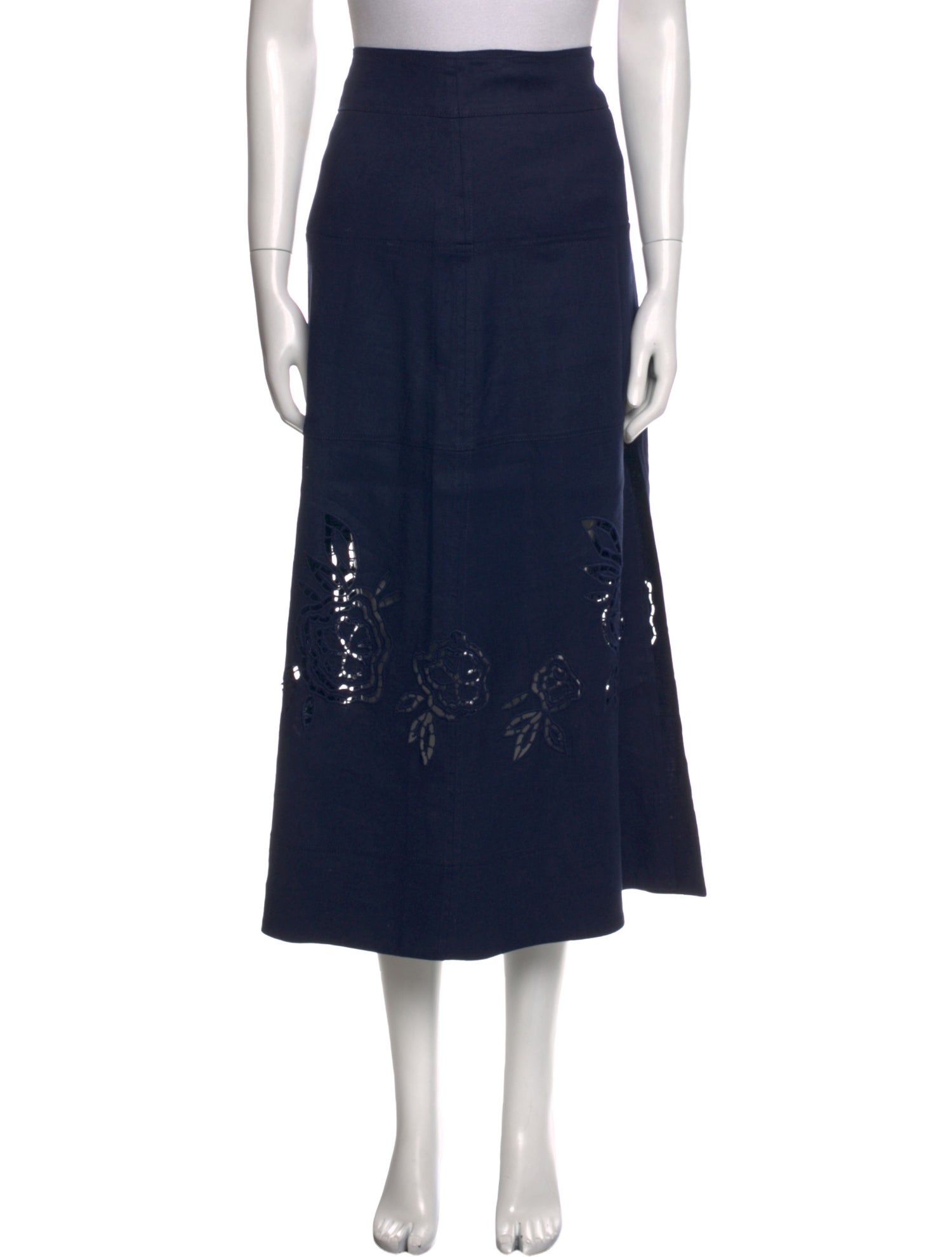 Tanya Taylor Linen Midi Length Skirt