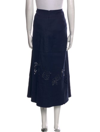 Tanya Taylor Linen Midi Length Skirt