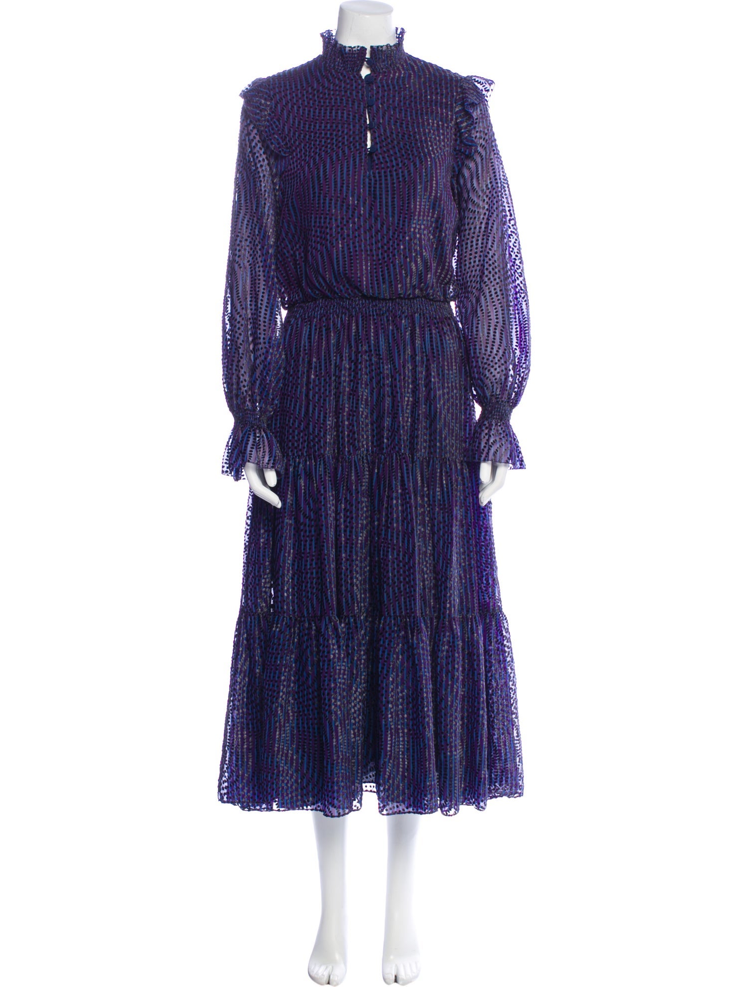 Tanya Taylor Striped Long Dress