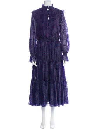 Tanya Taylor Striped Long Dress