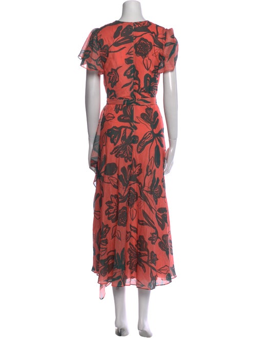 Tanya Taylor Floral Print Midi Length Dress