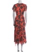Tanya Taylor Floral Print Midi Length Dress