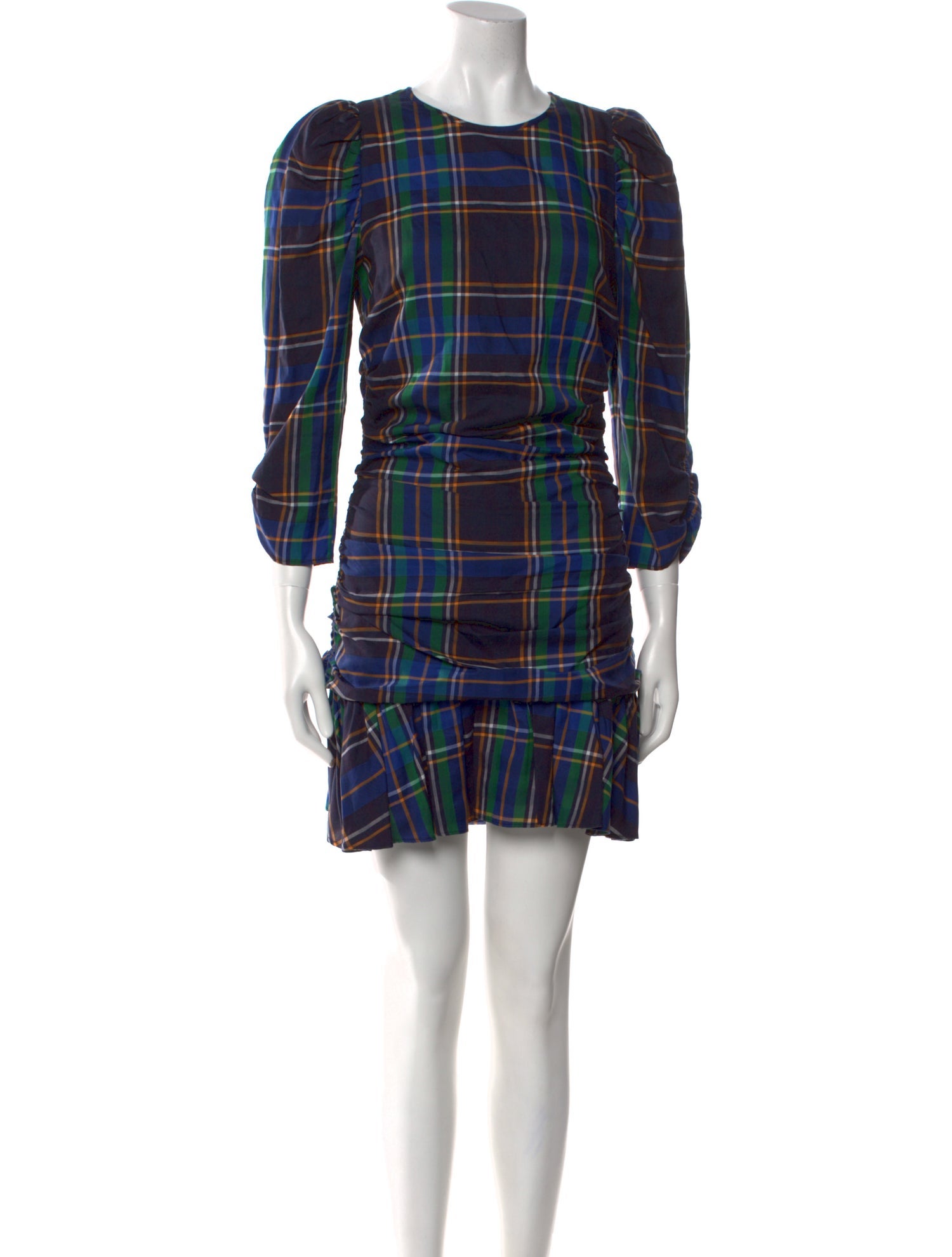 Tanya Taylor Plaid Print Mini Dress