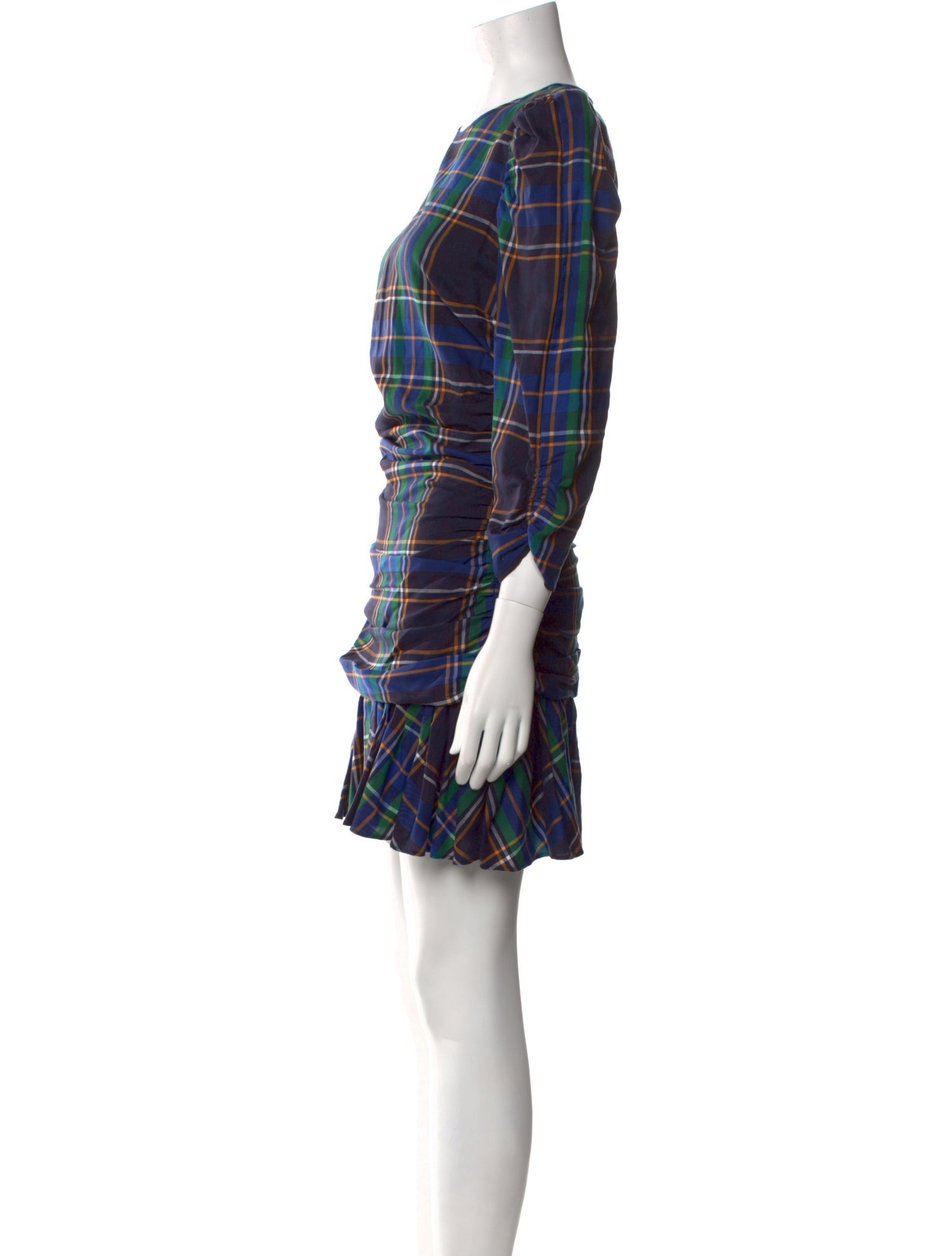 Tanya Taylor Plaid Print Mini Dress