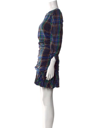 Tanya Taylor Plaid Print Mini Dress