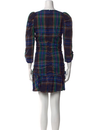 Tanya Taylor Plaid Print Mini Dress