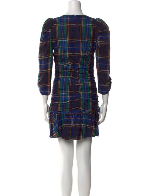 Tanya Taylor Plaid Print Mini Dress