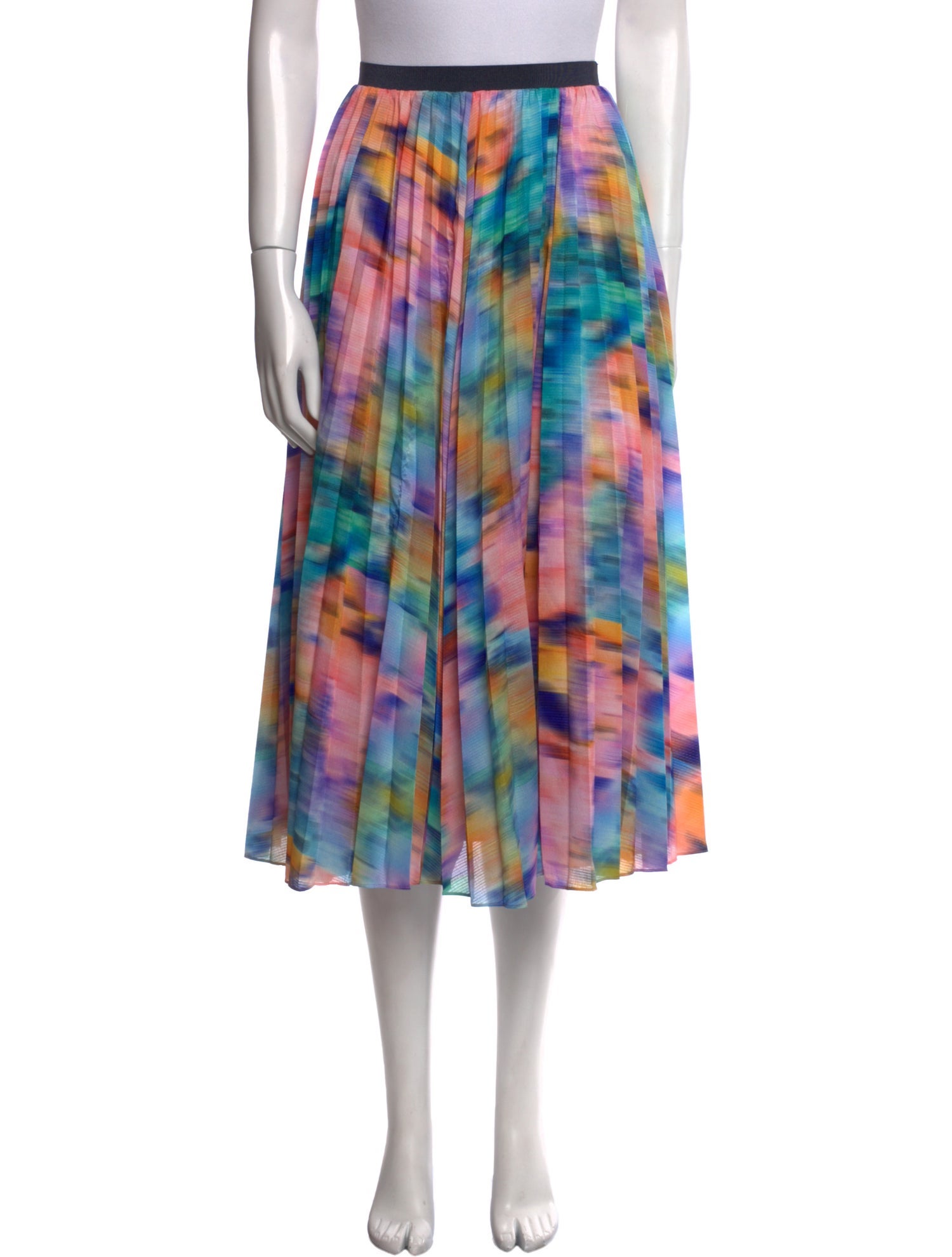 Tanya Taylor Tie-Dye Print Midi Length Skirt