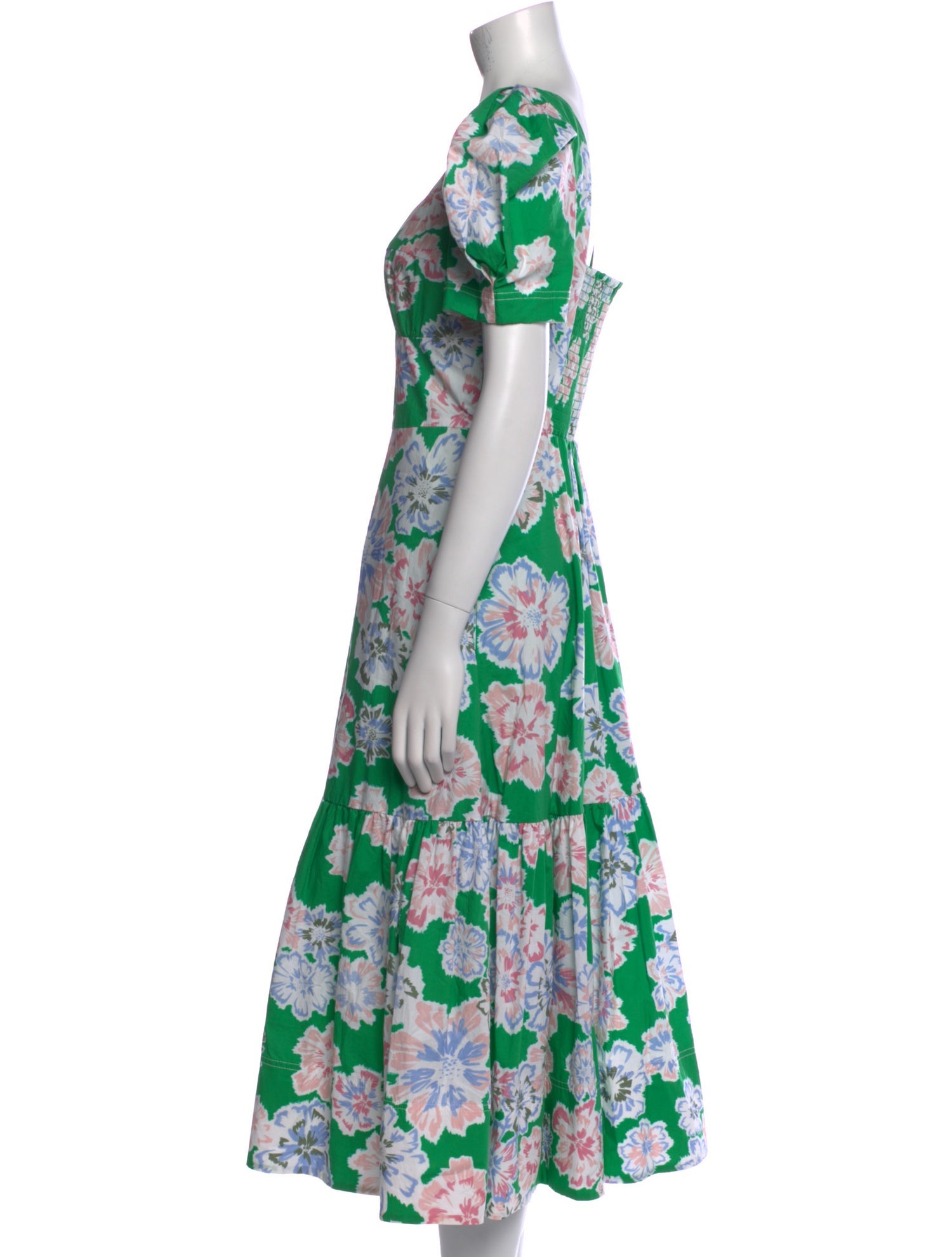 Tanya Taylor Floral Print Midi Length Dress w/ Tags