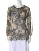 Tanya Taylor Linen Floral Print Blouse