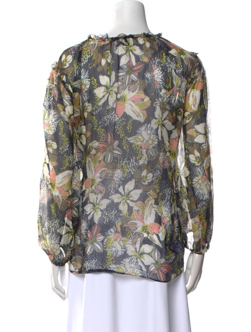 Tanya Taylor Linen Floral Print Blouse