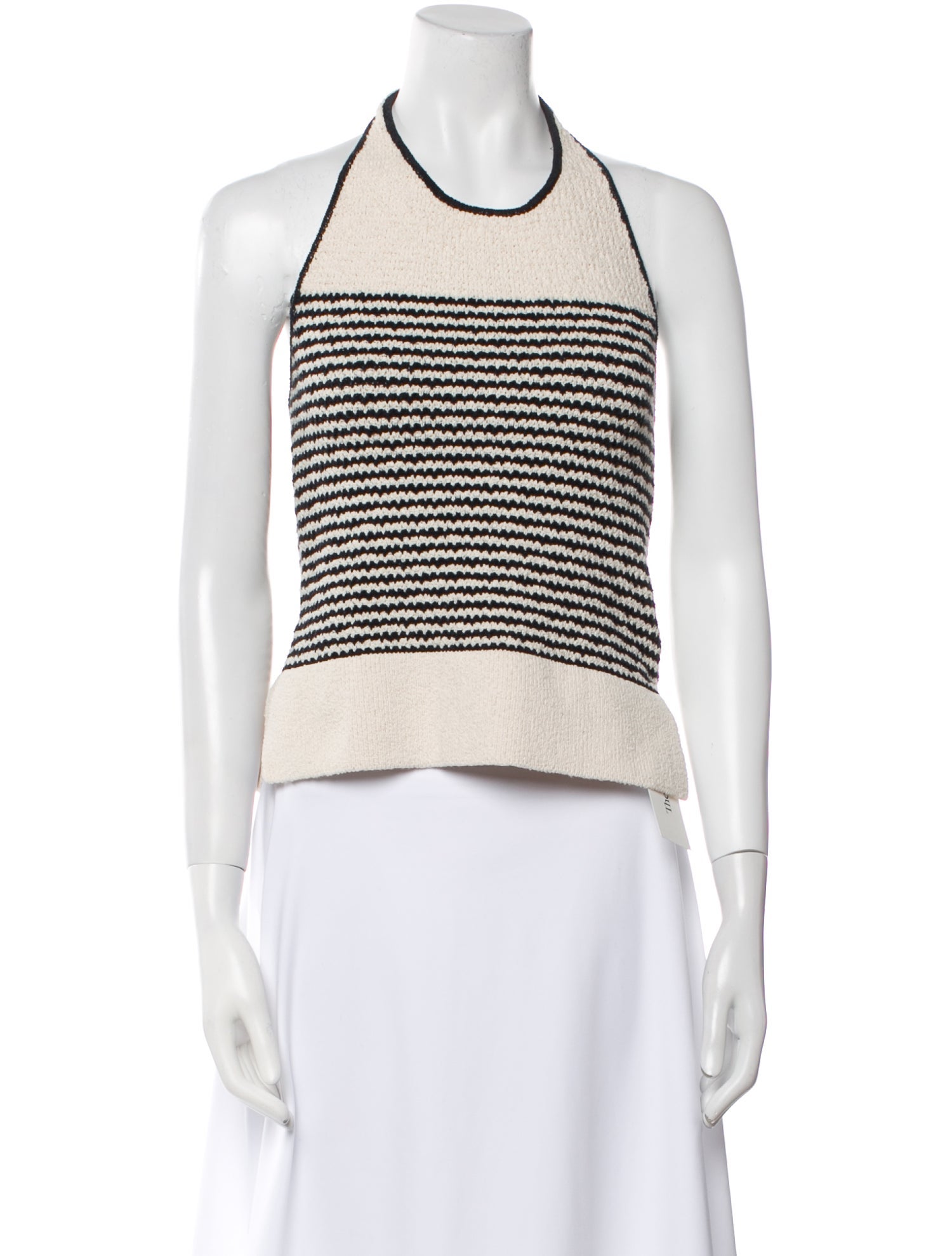 Tanya Taylor Striped Halterneck Crop Top