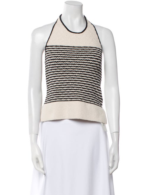 Tanya Taylor Striped Halterneck Crop Top