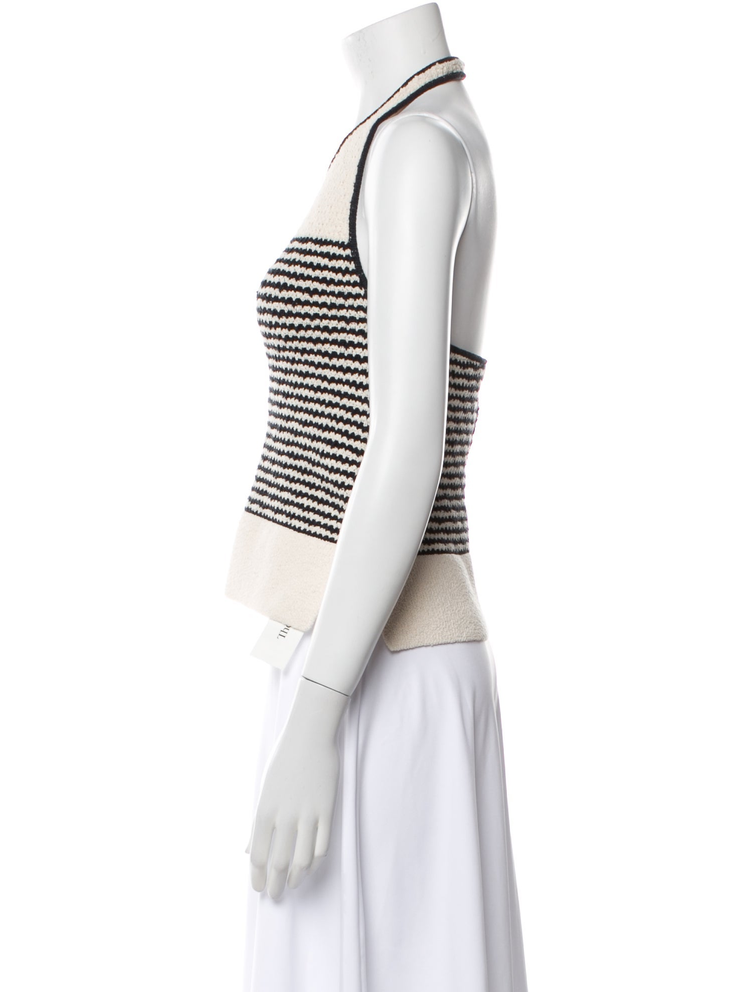 Tanya Taylor Striped Halterneck Crop Top