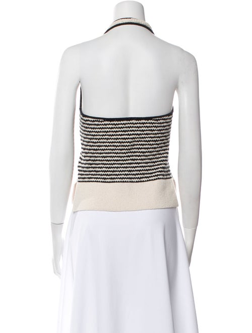 Tanya Taylor Striped Halterneck Crop Top